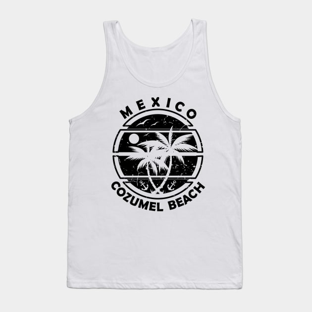 Cozumel Beach Mexico, Tropical Palm Trees, Ship Anchor - Summer Tank Top by Jahmar Anderson